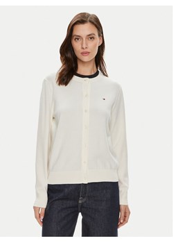 Tommy Hilfiger Kardigan WW0WW42370 Écru Regular Fit ze sklepu MODIVO w kategorii Swetry damskie - zdjęcie 181107690