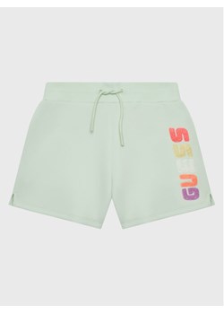 Guess Szorty sportowe J3GD21 FL04P Zielony Relaxed Fit ze sklepu MODIVO w kategorii Spodenki dziewczęce - zdjęcie 181107982