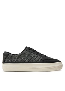 Tommy Hilfiger Sneakersy Vulc Leather Sneaker Monogram FW0FW08331 Czarny ze sklepu MODIVO w kategorii Buty sportowe damskie - zdjęcie 181108322