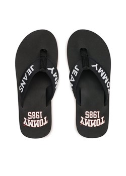Tommy Jeans Japonki Flip Flop Logo Tape EM0EM01147 Czarny ze sklepu MODIVO w kategorii Klapki męskie - zdjęcie 181108514