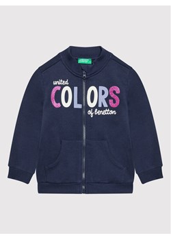 United Colors Of Benetton Bluza 3J70G500V Granatowy Regular Fit ze sklepu MODIVO w kategorii Bluzy dziewczęce - zdjęcie 181108671