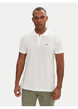 Tommy Jeans Polo DM0DM20676 Biały Slim Fit ze sklepu MODIVO w kategorii T-shirty męskie - zdjęcie 181109442