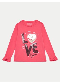 Guess Bluzka K4BI11 J1314 Różowy Regular Fit ze sklepu MODIVO w kategorii Bluzki dziewczęce - zdjęcie 181109464