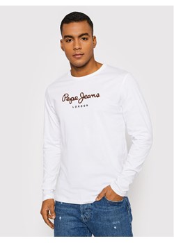 Pepe Jeans Longsleeve Eggo PM508209 Biały Regular Fit ze sklepu MODIVO w kategorii T-shirty męskie - zdjęcie 181109472