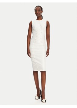 Elisabetta Franchi Sukienka koktajlowa AB76252E2 360 Biały Slim Fit ze sklepu MODIVO w kategorii Sukienki - zdjęcie 181111073