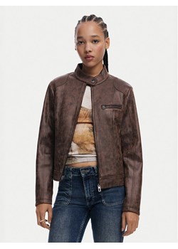 Desigual Kurtka skórzana 25SWEW46 Brązowy Regular Fit ze sklepu MODIVO w kategorii Kurtki damskie - zdjęcie 181111133