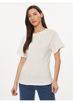 United Colors Of Benetton T-Shirt 3BL0D106A Écru Regular Fit ze sklepu MODIVO w kategorii Bluzki damskie - zdjęcie 181111161
