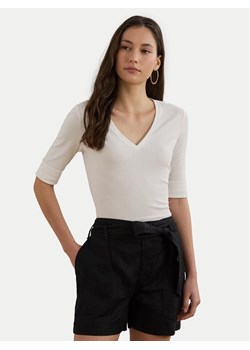 LAUREN RALPH LAUREN Bluzka 200815843001 Biały Slim Fit ze sklepu MODIVO w kategorii Bluzki damskie - zdjęcie 181111512