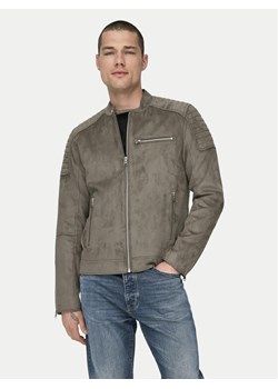 Only & Sons Kurtka z imitacji skóry Gus 22029650 Beżowy Regular Fit ze sklepu MODIVO w kategorii Kurtki męskie - zdjęcie 181111590