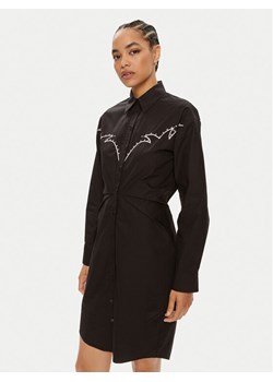 Pinko Sukienka koszulowa Actors 103737 A1XO Czarny Regular Fit ze sklepu MODIVO w kategorii Sukienki - zdjęcie 181111711