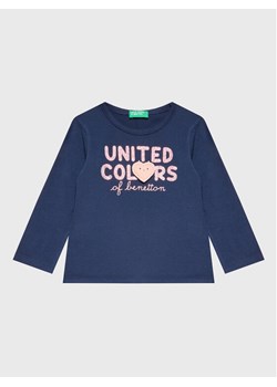 United Colors Of Benetton Bluzka 3ATNG105X Granatowy Regular Fit ze sklepu MODIVO w kategorii Bluzki dziewczęce - zdjęcie 181112001