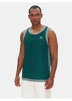 adidas Tank top adicolor Mock Eyelet JP1096 Zielony Oversize ze sklepu MODIVO w kategorii T-shirty męskie - zdjęcie 181112020