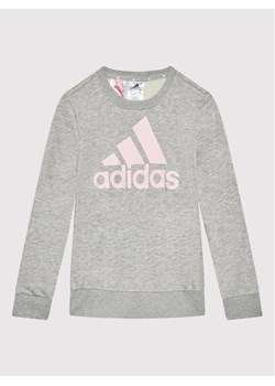 adidas Bluza Essentials HM8706 Szary Regular Fit ze sklepu MODIVO w kategorii Bluzy dziewczęce - zdjęcie 181112543