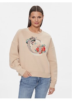 Guess Bluza W4RQ11 K9Z21 Beżowy Regular Fit ze sklepu MODIVO w kategorii Bluzy damskie - zdjęcie 181112663