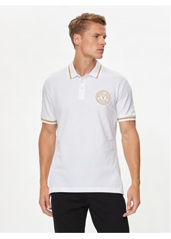 Versace Jeans Couture Polo 76GAGT02 Biały Regular Fit ze sklepu MODIVO w kategorii T-shirty męskie - zdjęcie 181113170