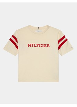 Tommy Hilfiger T-Shirt Monotype Varsity KG0KG07717 D Beżowy Relaxed Fit ze sklepu MODIVO w kategorii T-shirty chłopięce - zdjęcie 181113341