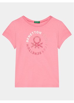 United Colors Of Benetton T-Shirt 3I1XC10H8 Różowy Regular Fit ze sklepu MODIVO w kategorii Bluzki dziewczęce - zdjęcie 181113513