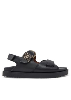 Tommy Hilfiger Sandały Leather Sporty Sandal FW0FW08799 Czarny ze sklepu MODIVO w kategorii Sandały damskie - zdjęcie 181113691