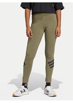 adidas Legginsy Future Icons 3-Stripes JE0221 Zielony Slim Fit ze sklepu MODIVO w kategorii Spodnie damskie - zdjęcie 181113981