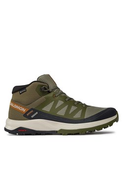 Salomon Trekkingi Outrise Mid GORE-TEX L47143600 Khaki ze sklepu MODIVO w kategorii Buty trekkingowe męskie - zdjęcie 181114214