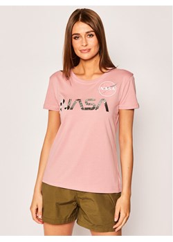 Alpha Industries T-Shirt Nasa Pm 198053 Różowy Regular Fit ze sklepu MODIVO w kategorii Bluzki damskie - zdjęcie 181114220