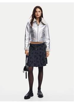 Desigual Kurtka z imitacji skóry Londres 24WWEW32 Srebrny Regular Fit ze sklepu MODIVO w kategorii Kurtki damskie - zdjęcie 181114242