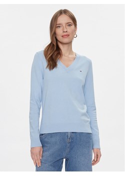 Tommy Hilfiger Sweter WW0WW40098 Błękitny Regular Fit ze sklepu MODIVO w kategorii Swetry damskie - zdjęcie 181114533