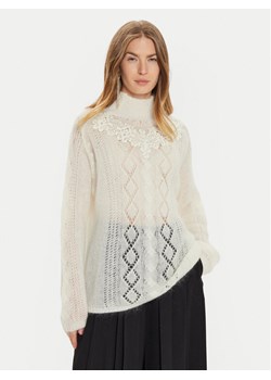 TWINSET Golf 242TP3420 Écru Loose Fit ze sklepu MODIVO w kategorii Swetry damskie - zdjęcie 181114762