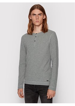 Boss Longsleeve Trix 50401843 Szary Slim Fit ze sklepu MODIVO w kategorii T-shirty męskie - zdjęcie 181114933