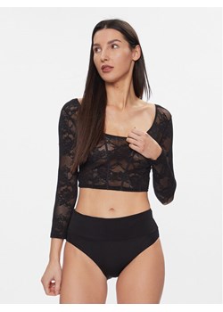 Triumph Bluzka Smart Deco Crop Top 10215947 Czarny Slim Fit ze sklepu MODIVO w kategorii Bluzki damskie - zdjęcie 181115112