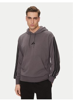adidas Bluza Essentials 3-Stripes JE6365 Szary Regular Fit ze sklepu MODIVO w kategorii Bluzy męskie - zdjęcie 181116433