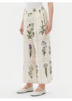 Weekend Max Mara Kuloty Lory 2515131012 Écru Relaxed Fit ze sklepu MODIVO w kategorii Spodnie damskie - zdjęcie 181116662