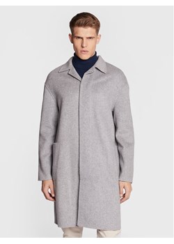 Calvin Klein Płaszcz wełniany K10K109549 Szary Regular Fit ze sklepu MODIVO w kategorii Płaszcze męskie - zdjęcie 181117011