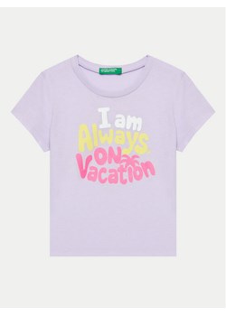 United Colors Of Benetton T-Shirt 3096G10ES Fioletowy Regular Fit ze sklepu MODIVO w kategorii Bluzki dziewczęce - zdjęcie 181117484