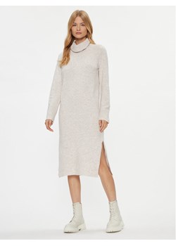 Noisy May Sukienka dzianinowa 27026911 Écru Comfort Fit ze sklepu MODIVO w kategorii Sukienki - zdjęcie 181117783