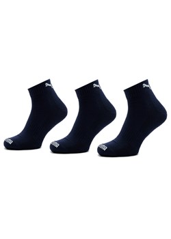 Puma Zestaw 2 par wysokich skarpet unisex Cushioned Quarter 3P Unisex 907943 Granatowy ze sklepu MODIVO w kategorii Skarpetki damskie - zdjęcie 181118270