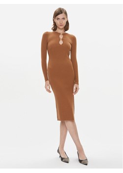 Pinko Sukienka dzianinowa Leone 101845 A15S Brązowy Slim Fit ze sklepu MODIVO w kategorii Sukienki - zdjęcie 181118470