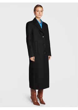 Remain Płaszcz wełniany Boyle Coat RM1487 Czarny Boxy Fit ze sklepu MODIVO w kategorii Płaszcze damskie - zdjęcie 181118580
