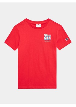 Champion T-Shirt 306374 Czerwony Regular Fit ze sklepu MODIVO w kategorii T-shirty chłopięce - zdjęcie 181118743