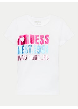 Guess T-Shirt J4YI00 K6YW4 Biały Regular Fit ze sklepu MODIVO w kategorii T-shirty chłopięce - zdjęcie 181119393