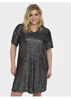 ONLY Carmakoma Sukienka koktajlowa Sparkly 15308045 Czarny Regular Fit ze sklepu MODIVO w kategorii Sukienki - zdjęcie 181119900
