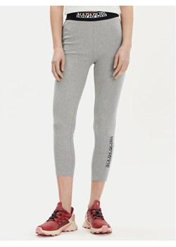 Napapijri Legginsy M-Box NP0A4GKT Szary Slim Fit ze sklepu MODIVO w kategorii Spodnie damskie - zdjęcie 181119930