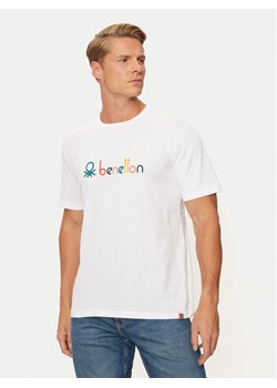 United Colors Of Benetton T-Shirt 3I1XU109Q Biały Relaxed Fit ze sklepu MODIVO w kategorii T-shirty męskie - zdjęcie 181121062