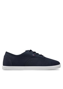 Tommy Hilfiger Tenisówki Canvas Lace Up Sneaker FW0FW07805 Granatowy ze sklepu MODIVO w kategorii Trampki damskie - zdjęcie 181121831