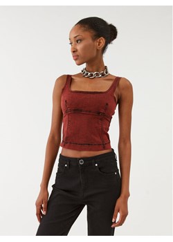 Patrizia Pepe Top 8C0615/D047-R805 Bordowy Slim Fit ze sklepu MODIVO w kategorii Bluzki damskie - zdjęcie 181122090