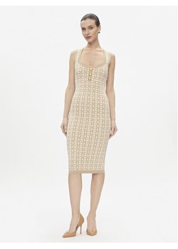 Elisabetta Franchi Sukienka dzianinowa AM-55Z-41E2-V460 Beżowy Slim Fit - id: 0000303834838 - marki Elisabetta Franchi - 181122410 Elisabetta Franchi Sukienka dzianinowa AM-55Z-41E2-V460 Beżowy Slim Fit ze sklepu MODIVO w kategorii Sukienki - zdjęcie 181122410