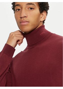 Hugo Golf San Thomas-M 50474174 Bordowy Slim Fit ze sklepu MODIVO w kategorii Swetry męskie - zdjęcie 181122663
