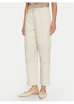 PINKO Spodnie materiałowe 104429 A284 Écru Regular Fit ze sklepu MODIVO w kategorii Spodnie damskie - zdjęcie 181122802