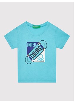 United Colors Of Benetton T-Shirt 3I1XG102N Niebieski Regular Fit ze sklepu MODIVO w kategorii Koszulki niemowlęce - zdjęcie 181123353