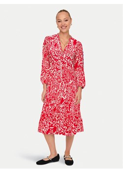 ONLY Sukienka koszulowa Milana 15308233 Czerwony Loose Fit ze sklepu MODIVO w kategorii Sukienki - zdjęcie 181123544